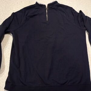 Women's Navy Long Sleeve Half-Zip Top